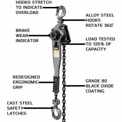 JET 287403 JLP-150A-20 JLP-A Series 1-1/2 Ton 20' Lift Lever Hoist Tools & Equipment