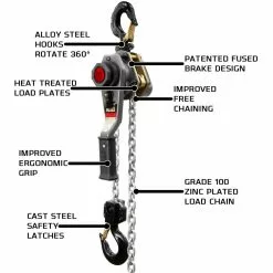 JET 376301 JLH-150WO-10 1-1/2 Ton 10 Ft Lever Hoist W/ Overload Protection
