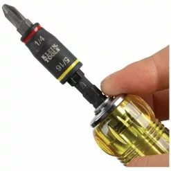 Klein 32304 14-in-1 HVAC Adjustable-Length Impact Screwdriver W/ Flip Socket Tools & Equipment