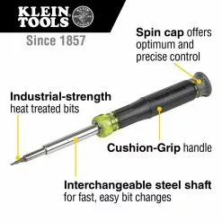 Klein 32314 14 In 1 Precision Cushion Grip Screwdriver W/ Integrated Nut Driver Tools & Equipment 14 Klein 32314 14 In 1 Precision Cushion Grip Screwdriver W/ Integrated Nut Driver Tools & Equipment