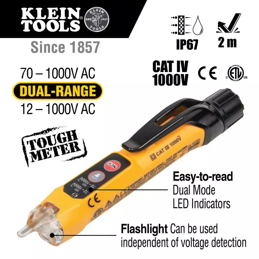 Klein CL120VP AC/DC Voltage Clamp Meter Electrical Test Kit W/LCD 7 Klein CL120VP AC/DC Voltage Clamp Meter Electrical Test Kit W/LCD