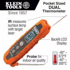 Tools & Equipment Klein CL320KIT Digital Clamp Meter Infrared/Probe Thermometer HVAC Kit 16 Tools & Equipment Klein CL320KIT Digital Clamp Meter Infrared/Probe Thermometer HVAC Kit