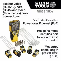 Tools & Equipment Klein VDV501-853 Scout Pro 3 Cable Power Tester With Test/Map Remote Kit