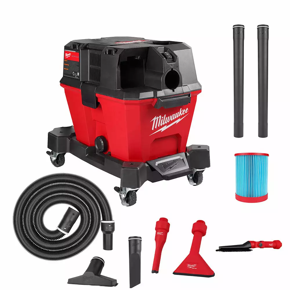 Milwaukee 0910-20LN M18 FUEL 6 Gallon Wet/Dry Vacuum W/ AIR-TIP Brush/Nozzle Kit Tools & Equipment 3 Milwaukee 0910-20LN M18 FUEL 6 Gallon Wet/Dry Vacuum W/ AIR-TIP Brush/Nozzle Kit Tools & Equipment