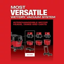 Milwaukee 0910-20LN M18 FUEL 6 Gallon Wet/Dry Vacuum W/ AIR-TIP Brush/Nozzle Kit Tools & Equipment 18 Milwaukee 0910-20LN M18 FUEL 6 Gallon Wet/Dry Vacuum W/ AIR-TIP Brush/Nozzle Kit Tools & Equipment