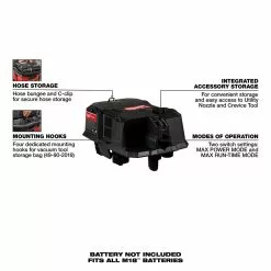 Tools & Equipment Milwaukee 0911-20 M18 FUEL Wet/Dry Vacuum Motor Head 18 Tools & Equipment Milwaukee 0911-20 M18 FUEL Wet/Dry Vacuum Motor Head