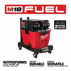 Milwaukee 0920-22HD M18 FUEL 9 Gallon Dual-Battery Wet/Dry Vacuum Kit Tools & Equipment