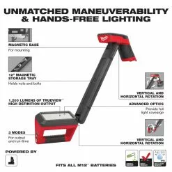 Tools & Equipment Milwaukee 2126-21XC M12 1200 Lumens Cordless Underbody Light Kit