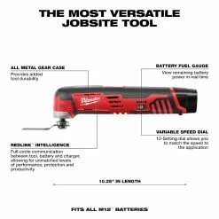 Tools & Equipment Milwaukee 2426-21 M12 12V Lithium-Ion Multi-Tool Kit 13 Tools & Equipment Milwaukee 2426-21 M12 12V Lithium-Ion Multi-Tool Kit