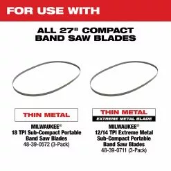 Milwaukee 2429-20 M12 12V Cordless 18 TPI Sub-Compact Band Saw Blade - Bare Tool