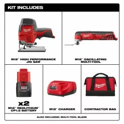 Milwaukee 2445-22MT M12 Cordless Lithium-Ion Oscillating 2 Tool Combo Kit Tools & Equipment
