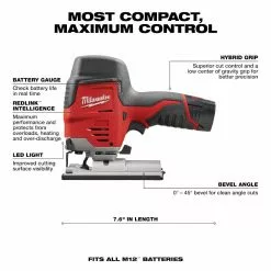 Milwaukee 2445-22MT M12 Cordless Lithium-Ion Oscillating 2 Tool Combo Kit Tools & Equipment 16 Milwaukee 2445-22MT M12 Cordless Lithium-Ion Oscillating 2 Tool Combo Kit Tools & Equipment