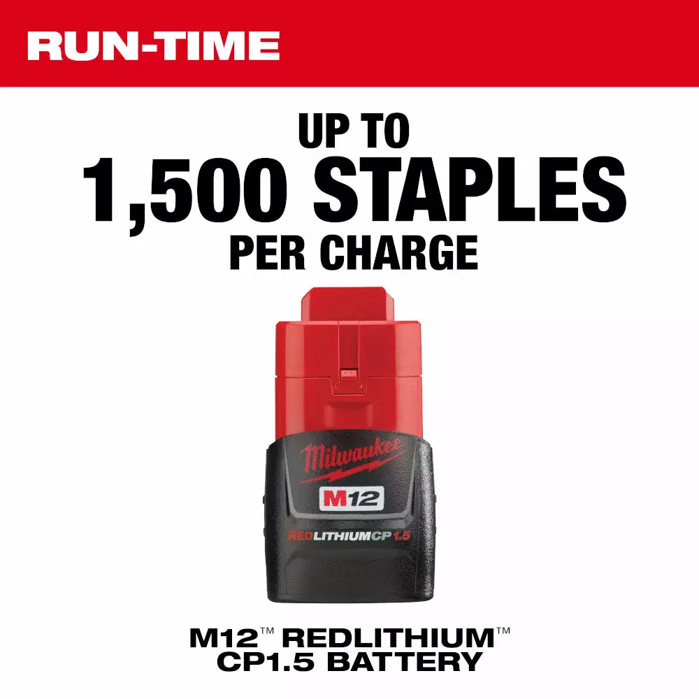 Milwaukee 2447-20 M12 12V 3/8" Cordless Li-Ion Crown Stapler - Bare Tool Tools & Equipment 6 Milwaukee 2447-20 M12 12V 3/8" Cordless Li-Ion Crown Stapler - Bare Tool Tools & Equipment