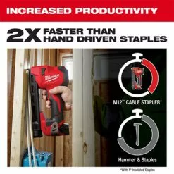 Milwaukee 2448-21 M12 12V Cordless Li-Ion Brushed Cable Stapler Kit Tools & Equipment 16 Milwaukee 2448-21 M12 12V Cordless Li-Ion Brushed Cable Stapler Kit Tools & Equipment