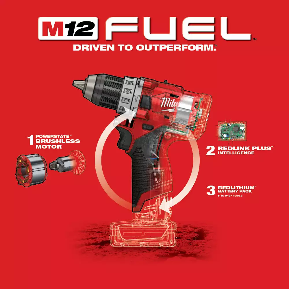 Tools & Equipment Milwaukee 2503-20 M12 FUEL 12V 1/2-Inch M12 FUEL Drill Driver - Bare Tool 8 Tools & Equipment Milwaukee 2503-20 M12 FUEL 12V 1/2-Inch M12 FUEL Drill Driver - Bare Tool