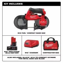 Tools & Equipment Milwaukee 2529-21XC M12 FUEL 12V Cordless Li-Ion Brushless Compact Band Saw Kit