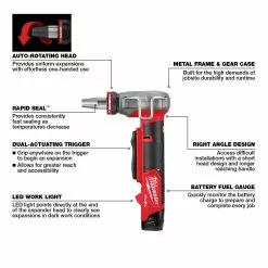 Milwaukee 2532-22 M12 FUEL 12V ProPEX Expander Kit W/RAPID SEAL Expander Heads Tools & Equipment 25 Milwaukee 2532-22 M12 FUEL 12V ProPEX Expander Kit W/RAPID SEAL Expander Heads Tools & Equipment