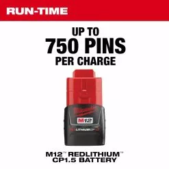 Milwaukee 2540-20 M12 12V 23 Gauge Compact Cordless Pin Nailer - Bare Tool Tools & Equipment