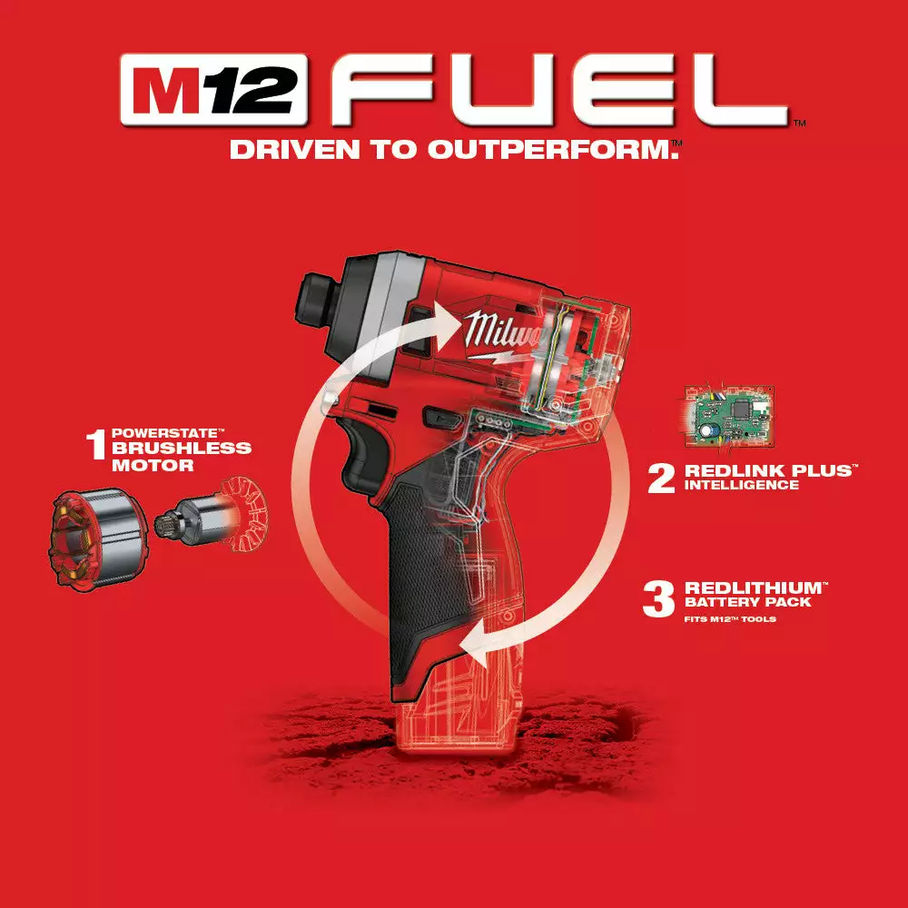 Milwaukee 2553-20 M12 FUEL 12V 1/4-Inch Hex Impact Driver - Bare Tool Tools & Equipment 9 Milwaukee 2553-20 M12 FUEL 12V 1/4-Inch Hex Impact Driver - Bare Tool Tools & Equipment
