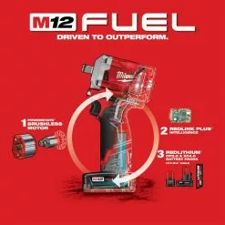 Milwaukee M12 2555-22 M12 FUEL 12V 1/2-Inch Cordless Stubby Impact Wrench Kit