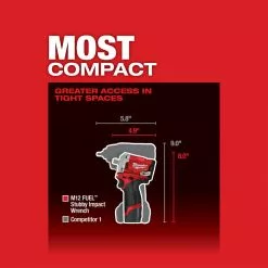 Tools & Equipment Milwaukee 2555P-22 M12 FUEL 12V 1/2-Inch Stubby Pin Impact Wrench Kit 16 Tools & Equipment Milwaukee 2555P-22 M12 FUEL 12V 1/2-Inch Stubby Pin Impact Wrench Kit