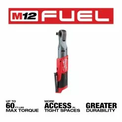 Milwaukee 2558-20 M12 FUEL 12V 1/2-Inch 60-Ft-Lbs. Cordless Ratchet - Bare Tool