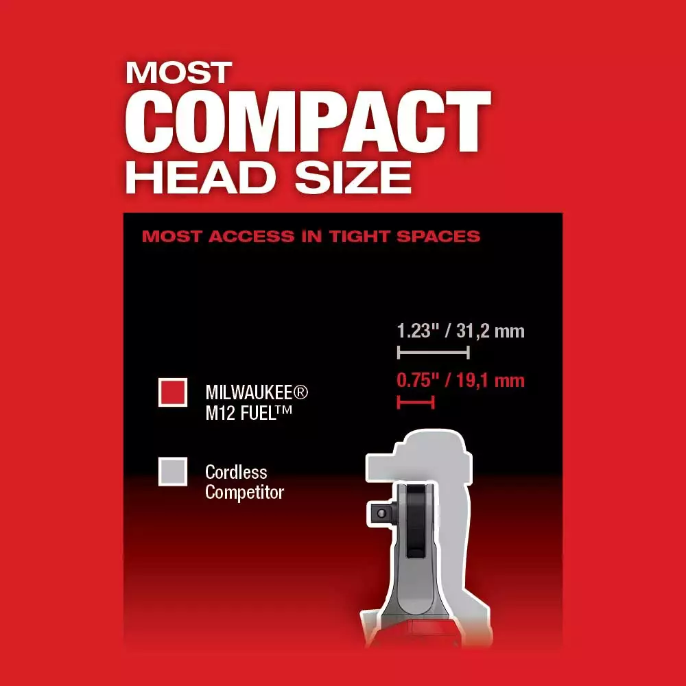 Tools & Equipment Milwaukee 2567-22 M12 FUEL 12V 3/8" Brushless Li-Ion High Speed Ratchet Kit 9 Tools & Equipment Milwaukee 2567-22 M12 FUEL 12V 3/8" Brushless Li-Ion High Speed Ratchet Kit