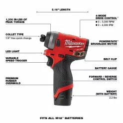 Milwaukee 2596-22 M12 FUEL 12V 2-Tool Drill Driver/Hex Impact Driver Combo Kit