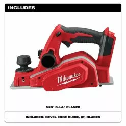 Milwaukee 2623-20 M18 18V 3-1/4-Inch Planer W/ Bevel/Edge Guide - Bare Tool Tools & Equipment