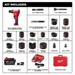 Tools & Equipment Milwaukee 2676-22 M18 18V FORCE LOGIC 10T Knockout Tool Kit W/ 1/2" -2" Capacity 15 Tools & Equipment Milwaukee 2676-22 M18 18V FORCE LOGIC 10T Knockout Tool Kit W/ 1/2