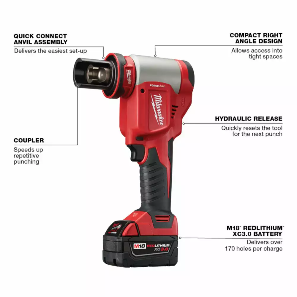 Tools & Equipment Milwaukee 2676-22 M18 18V FORCE LOGIC 10T Knockout Tool Kit W/ 1/2" -2" Capacity 6 Tools & Equipment Milwaukee 2676-22 M18 18V FORCE LOGIC 10T Knockout Tool Kit W/ 1/2" -2" Capacity