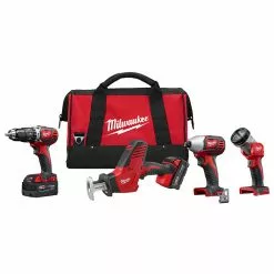 Tools & Equipment Milwaukee 2695-24 M18 18V Cordless Power Lithium-Ion 4-Tool Combo Kit