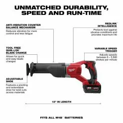Tools & Equipment Milwaukee 2696-24 M18 18V Cordless Power Lithium-Ion 4-Tool Combo Kit