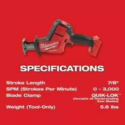 Milwaukee 2719-21 M18 FUEL 18V 7/8-Inch 5.0Ah Cordless Hackzall Kit