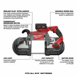 Tools & Equipment Milwaukee 2729-21 M18 FUEL 18V Deep Cut Band Saw Kit