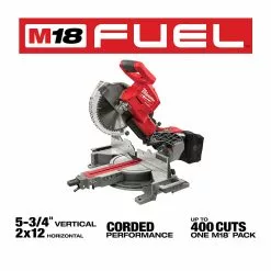 Milwaukee 2734-20 M18 FUEL 18V 10" Dual Bevel Carbide Blade Miter Saw -Bare Tool Tools & Equipment 19 Milwaukee 2734-20 M18 FUEL 18V 10