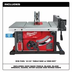 Milwaukee 2736-20 M18 FUEL 18V 8-1/4-Inch One-Key Cordless Table Saw - Bare Tool Tools & Equipment