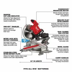 Saws Milwaukee 2739-21HD M18 FUEL 18V 12" Dual Bevel Sliding Compound Miter Saw Kit 23 Saws Milwaukee 2739-21HD M18 FUEL 18V 12