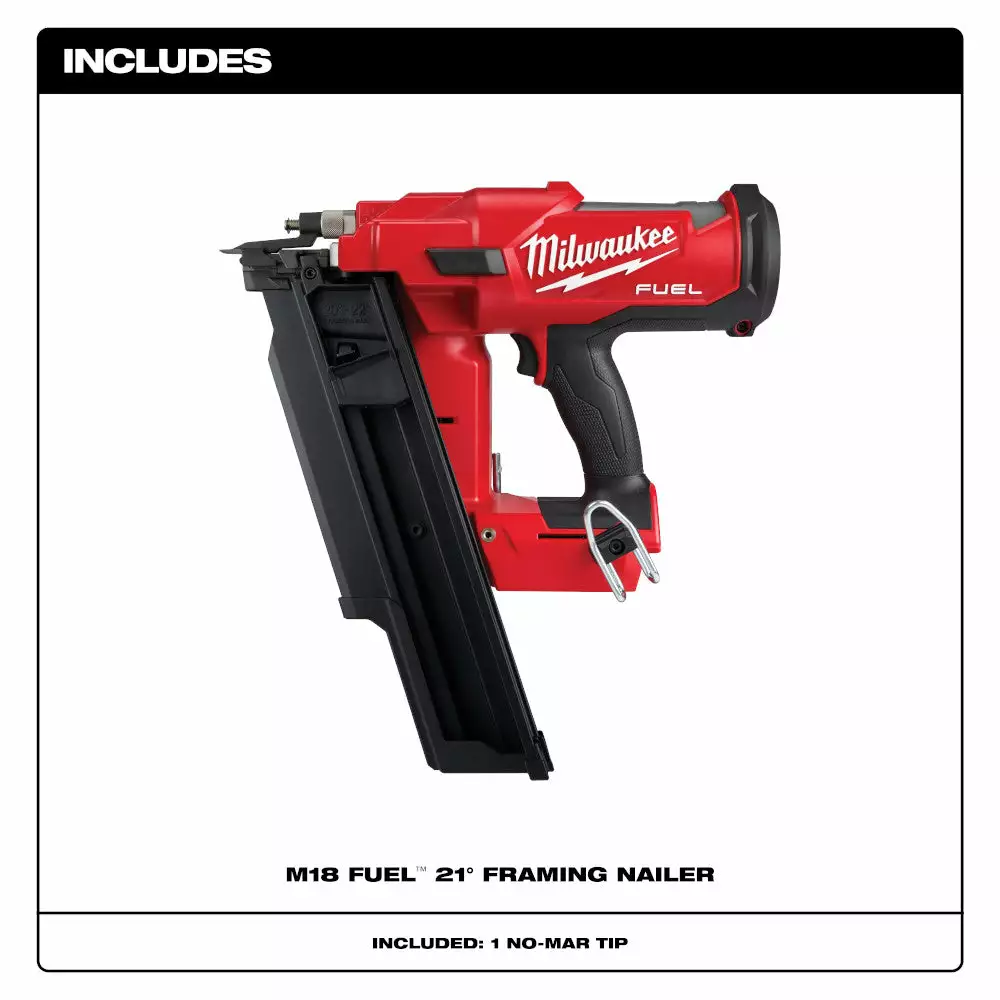 Milwaukee 2744-20 18V M18 FUEL 18V 21 Degree Framing Nailer - Bare Tool Tools & Equipment 5 Milwaukee 2744-20 18V M18 FUEL 18V 21 Degree Framing Nailer - Bare Tool Tools & Equipment