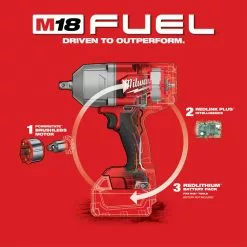 Milwaukee 2766-20 M18 FUEL 18V 1/2-Inch Detent Pin Impact Wrench - Bare Tool Tools & Equipment 18 Milwaukee 2766-20 M18 FUEL 18V 1/2-Inch Detent Pin Impact Wrench - Bare Tool Tools & Equipment