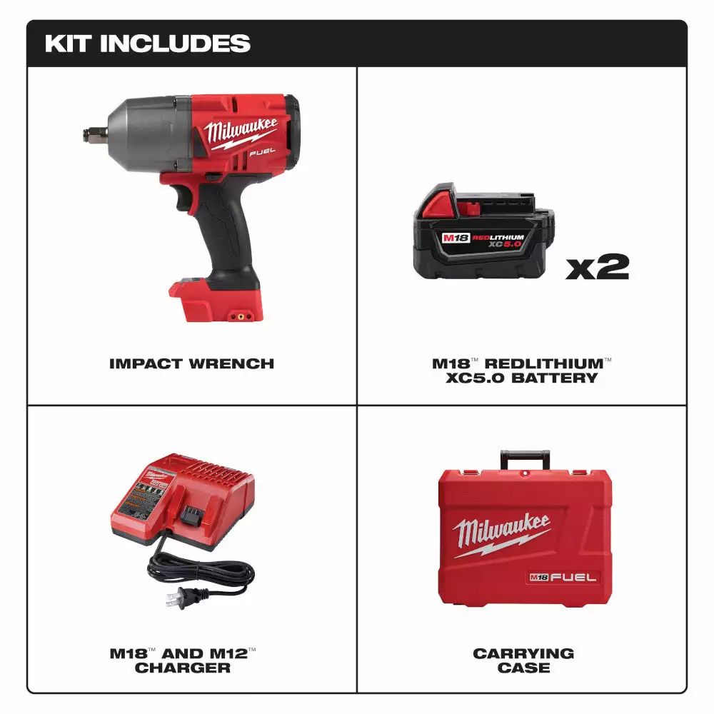 Tools & Equipment Milwaukee 2767-22 M18 FUEL 18V 1/2-Inch Friction Ring Impact Wrench Kit 4 Tools & Equipment Milwaukee 2767-22 M18 FUEL 18V 1/2-Inch Friction Ring Impact Wrench Kit
