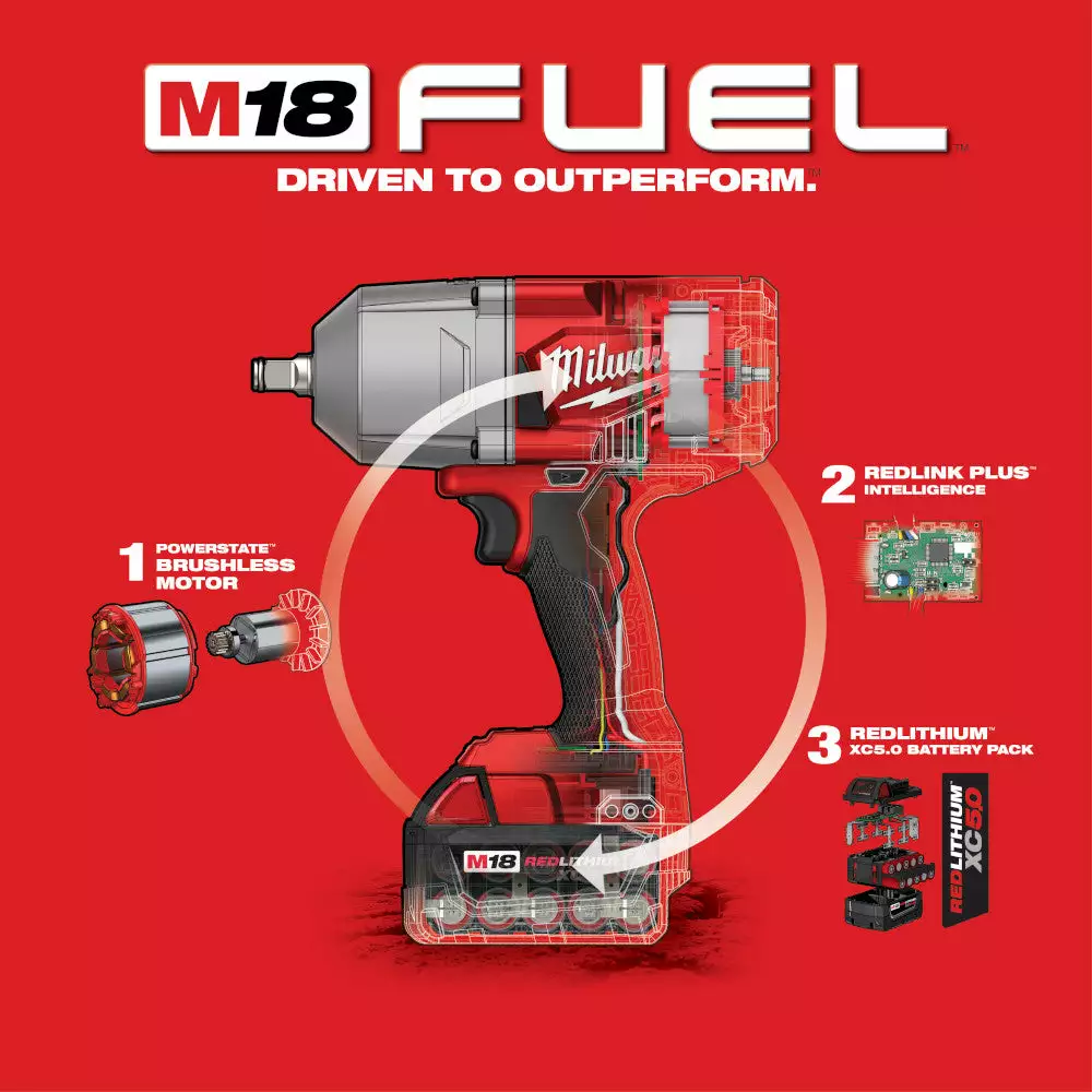 Tools & Equipment Milwaukee 2767-22 M18 FUEL 18V 1/2-Inch Friction Ring Impact Wrench Kit 9 Tools & Equipment Milwaukee 2767-22 M18 FUEL 18V 1/2-Inch Friction Ring Impact Wrench Kit