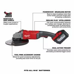 Milwaukee 2785-22HD M18 FUEL 18V 7/9-Inch Large Angle Grinder Kit Tools & Equipment