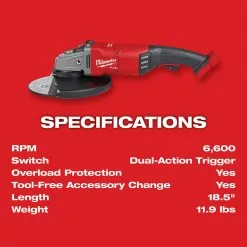 Milwaukee 2785-22HD M18 FUEL 18V 7/9-Inch Large Angle Grinder Kit Tools & Equipment
