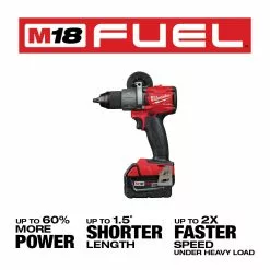 Tools & Equipment Milwaukee 2804-22 M18 FUEL 18V 1/2-Inch Lithium-Ion Brushless Hammer Drill Kit