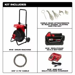 Tools & Equipment Milwaukee 2817A-21 M18 Li-Ion Cordless Drum Machine W/ 3/8" Cable