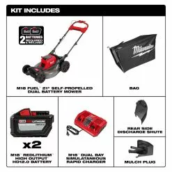 Milwaukee 2823-22HD M18 FUEL 21" Self-Propelled Cordless Lawnmower Mower Kit Lawn & Outdoor Power 16 Milwaukee 2823-22HD M18 FUEL 21