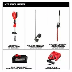 Milwaukee 2825-21HT M18 FUEL Cordless String Trimmer / Hedge Trimmer Attachment Lawn & Outdoor Power