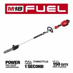Lawn & Outdoor Power Milwaukee 2825-21PS M18 FUEL 18V 10-Inch QUIK-LOK Cordless Pole Saw Kit