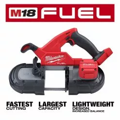 Milwaukee 2829-20 M18 FUEL 18V Lightweight Balanced Compact Band Saw - Bare Tool 18 Milwaukee 2829-20 M18 FUEL 18V Lightweight Balanced Compact Band Saw - Bare Tool